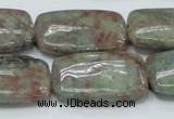 CGA64 15.5 inches 20*30mm rectangle red green garnet gemstone beads