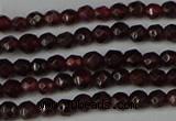 CGA660 15.5 inches 3mm faceted round red garnet beads wholesale