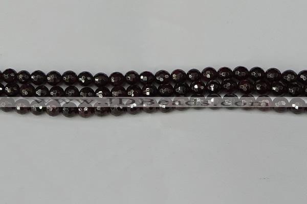 CGA662 15.5 inches 6mm faceted round red garnet beads wholesale