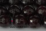 CGA665 15.5 inches 12mm faceted round red garnet beads wholesale