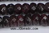 CGA679 15.5 inches 5*9mm faceted rondelle red garnet beads