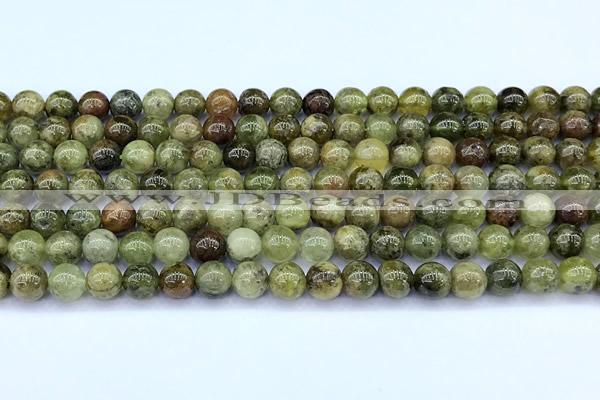 CGA836 15 inches 6mm round green garnet beads