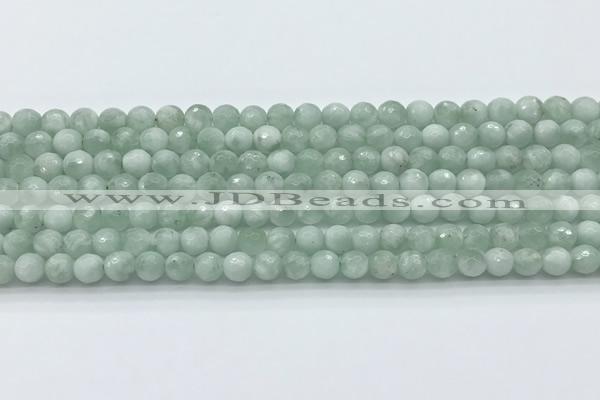 CGA911 15.5 inches 6mm faceted round green angel skin beads wholesale