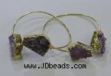 CGB1028 15*20mm - 20*25mm freeform druzy amethyst bangles