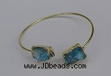 CGB1034 8*18mm - 10*20mm freeform druzy agate bangles