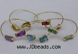 CGB1038 8*18mm - 10*20mm freeform druzy agate bangles