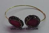 CGB1503 18*25mm - 20*28mm freeform druzy agate bangles wholesale