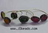 CGB1507 18*25mm - 20*28mm freeform druzy agate bangles wholesale