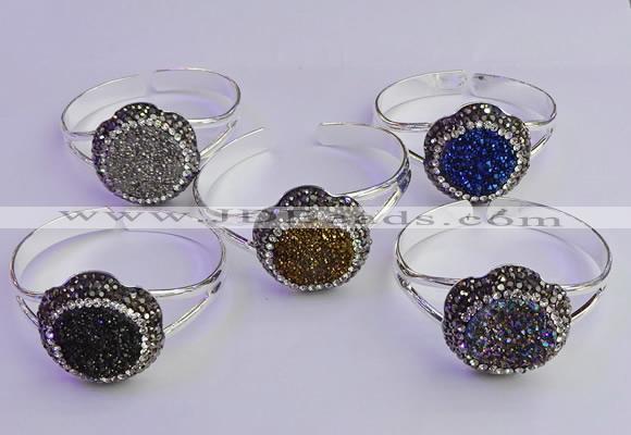 CGB2018 30mm flower druzy agate gemstone bangles wholesale