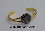 CGB2028 25mm coin plated druzy agate bangles wholesale