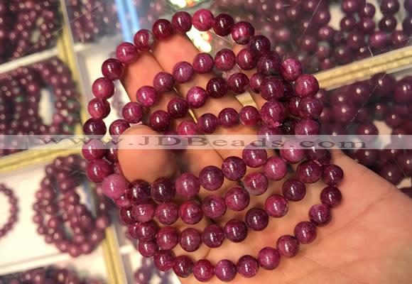 CGB2511 7.5 inches 7mm round ruby zoisite beaded bracelets