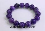 CGB2555 7.5 inches 14mm round charoite gemstone beaded bracelets