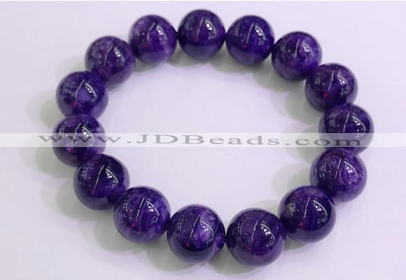 CGB2565 7.5 inches 14mm round charoite gemstone beaded bracelets