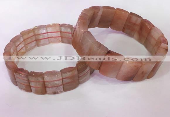 CGB2635 12*18mm faceted rectangle red rutilated quartz bracelets