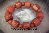 CGB3017 7.5 inches 15*19mm carved tube agate bracelet wholesale