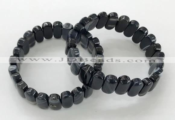 CGB3114 7.5 inches 8*15mm oval agate gemstone bracelets