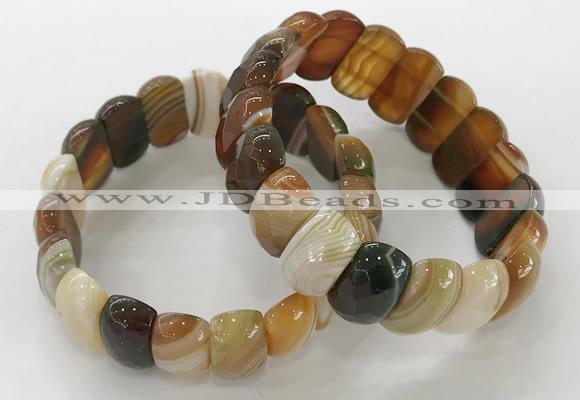 CGB3121 7.5 inches 10*20mm faceted oval agate bracelets