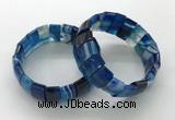 CGB3158 7.5 inches 11*23mm faceted rectangle agate bracelets