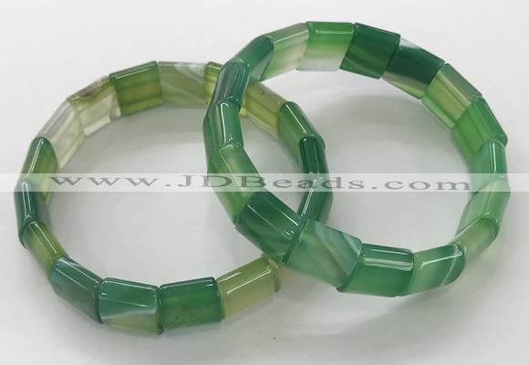 CGB3173 7.5 inches 12*15mm rectangle agate bracelets wholesale