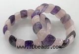 CGB3225 7.5 inches 12*20mm oval mixed quartz bracelets