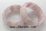 CGB3240 7.5 inches 12*25mm oval rose quartz bracelets