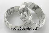 CGB3258 7.5 inches 12*25mm oval white howlite bracelets