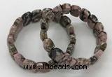 CGB3273 7.5 inches 10*15mm faceted marquise rhodonite bracelets