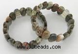 CGB3284 7.5 inches 10*15mm faceted oval rainforest agate bracelets