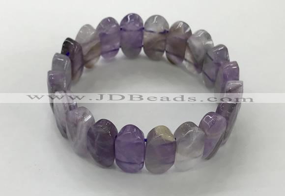 CGB3311 7.5 inches 10*20mm faceted oval amethyst bracelets