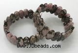 CGB3318 7.5 inches 10*20mm faceted oval rhodonite bracelets