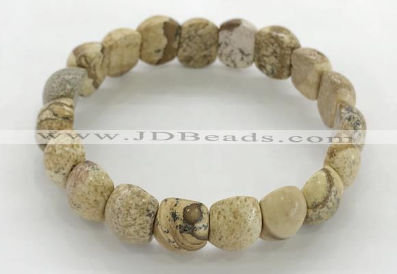 CGB3382 7.5 inches 10*15mm oval picture jasper bracelets