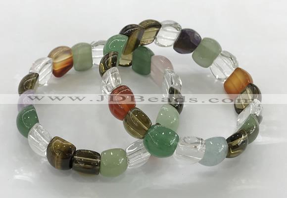 CGB3387 7.5 inches 10*15mm oval mixed gemstone bracelets