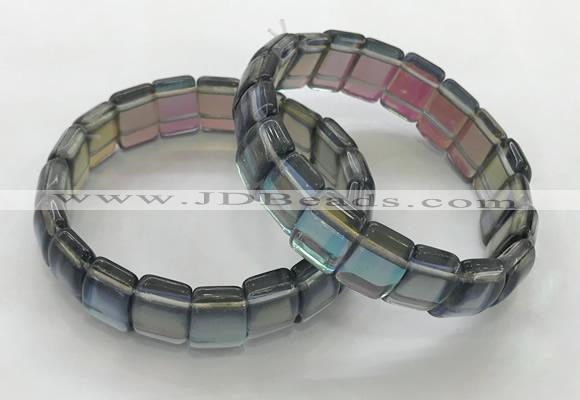 CGB3396 7.5 inches 10*15mm rectangle synthetic moonstone bracelets