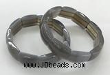 CGB3407 7.5 inches 15*21mm grey agate gemstone bracelets