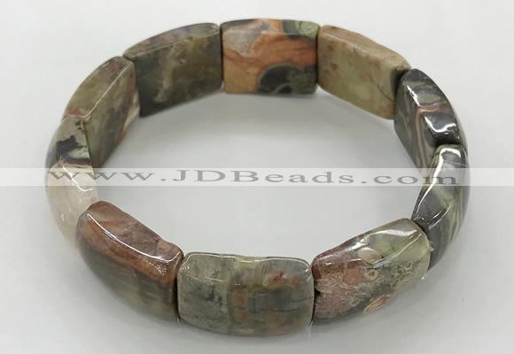 CGB3409 7.5 inches 15*21mm rainforest agate gemstone bracelets