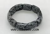 CGB3416 7.5 inches 15*21mm snowflake obsidian bracelets