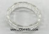 CGB3420 7.5 inches 12*15mm faceted rectangle white crystal bracelets