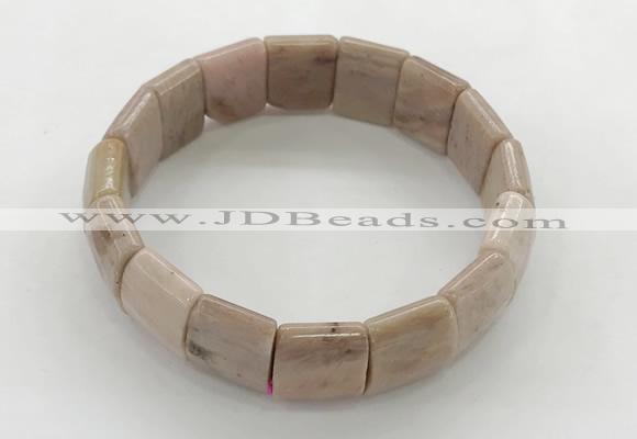 CGB3429 7.5 inches 12*15mm faceted rectangle rhodochrosite bracelets