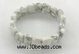 CGB3445 7.5 inches 10*15mm faceted marquise white howlite bracelets