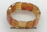 CGB3480 7.5 inches 15*20mm faceted rectangle red agate bracelets