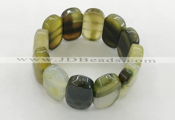 CGB3512 7.5 inches 18*30mm faceted oval agate bracelets