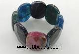 CGB3523 7.5 inches 28*40mm faceted oval agate bracelets