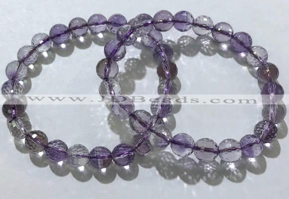 CGB4015 7.5 inches 8mm faceted round ametrine beaded bracelets