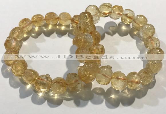 CGB4035 7.5 inches 10*14mm calabash citrine beaded bracelets wholesale