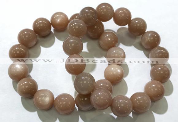 CGB4063 7.5 inches 14mm round sunstone beaded bracelets