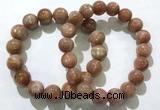 CGB4067 7.5 inches 12mm round sunstone beaded bracelets