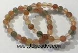 CGB4071 7.5 inches 8mm round mixed rutilated quartz beaded bracelets