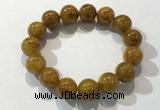 CGB4086 7.5 inches 13mm round golden rutilated quartz beaded bracelets