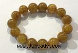 CGB4088 7.5 inches 15mm round golden rutilated quartz beaded bracelets