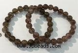 CGB4094 7.5 inches 9mm round rutilated quartz beaded bracelets